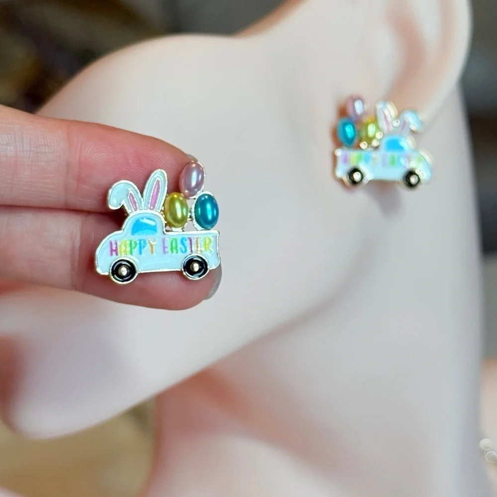 ⚜️ Colorful Easter Bunny Earrings